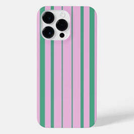 Green Stripes and Soft Pink iPhone 14 Pro Max Case Hülle