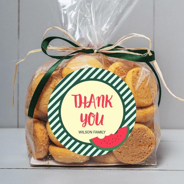 Green Stripes mit Red Green Watermelon Danke Runder Aufkleber (Von Creator hochgeladen)