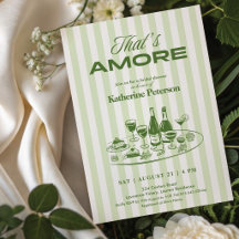 Green Stripes That's Amore Bridal Shower