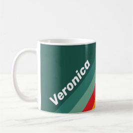 Green Stripes with Name Kaffeetasse