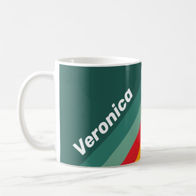 Green Stripes with Name Kaffeetasse (Links)