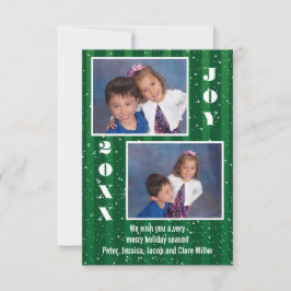 Green Strips Snow - 3x5 Weihnachtskarte Einladung
