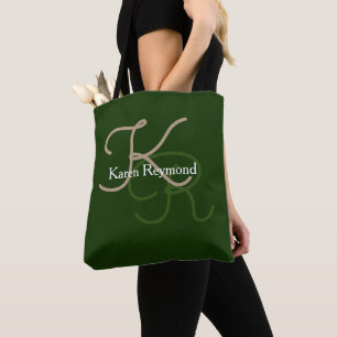 Green Stylish Monogram Tasche