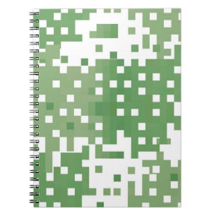 Green Suare Pixel Pattern Notizblock