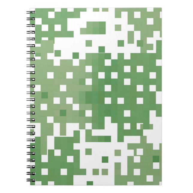 Green Suare Pixel Pattern Notizblock (Vorderseite)
