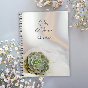 Green Succulent sur le livre d'hôtes Mariage blanc