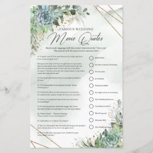 Green succules gold Berühmte Wedding Movie Quotes