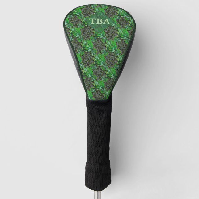Green Succules Lattice Muster Golf Head Cover Headcover (Vorderseite)