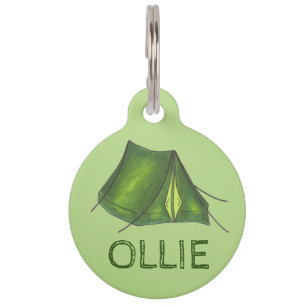 Green Summer Camp Camping Wanderzelt Dog Tag Haustiermarke