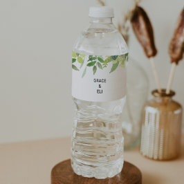Green Summer Destination Water Flasche Label