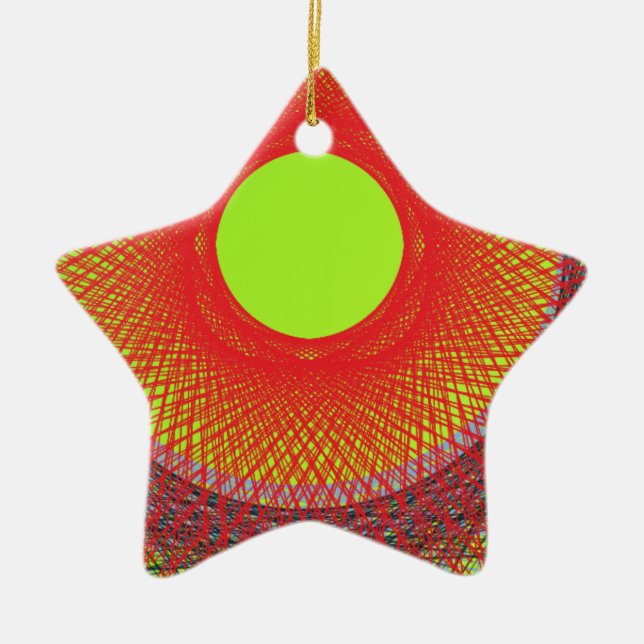 green sun abstract art keramik ornament (Vorne)