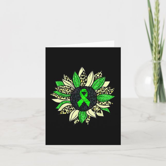 Green Sunflower Kidney Disease Awareness Warr Karte (Vorderseite)