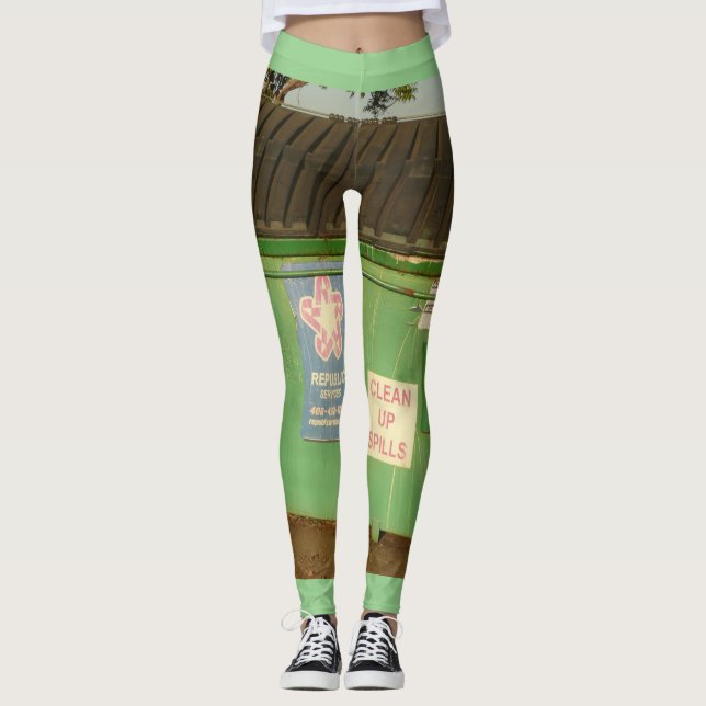 Green Sunset Abend Dumps Leggings (Vorderseite)