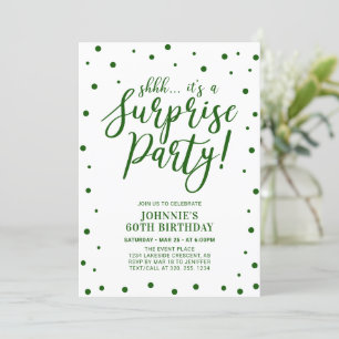 Green Surprise Adulte Anniversaire Fête Invitation