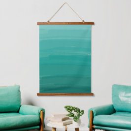 Green Sweep Ombre Wandteppich Mit Holzrahmen