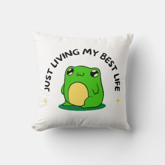 Green Sweet Cute Simple Frog Character Pillow Kissen