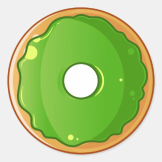 Green Sweet Donut Runder Aufkleber