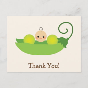 Green Sweet Pea Baby Dusche Vielen Dank Postkarte