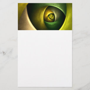 Green Swirl Floral Modernes Abstraktes Kunstmuster Briefpapier