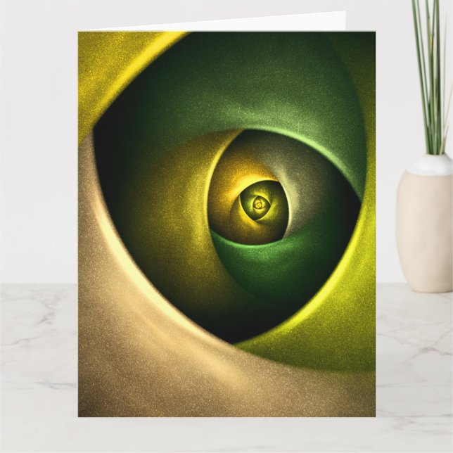 Green Swirl Floral Modernes Abstraktes Kunstmuster Dankeskarte (Vorderseite)