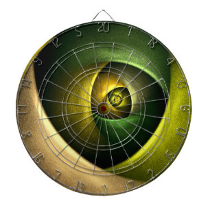 Green Swirl Floral Modernes Abstraktes Kunstmuster Dartscheibe