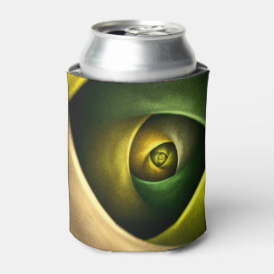 Green Swirl Floral Modernes Abstraktes Kunstmuster Dosenkühler