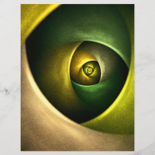 Green Swirl Floral Modernes Abstraktes Kunstmuster Flyer