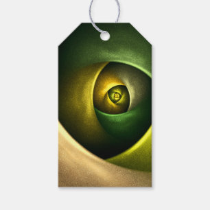 Green Swirl Floral Modernes Abstraktes Kunstmuster Geschenkanhänger