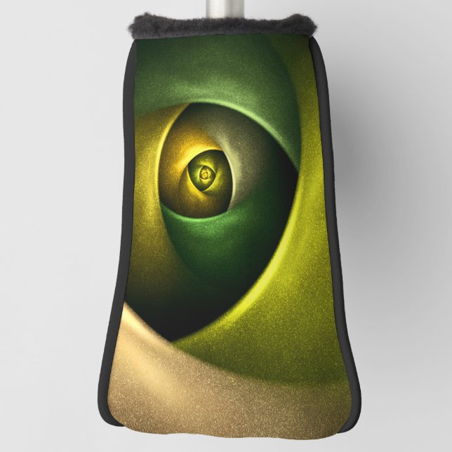 Green Swirl Floral Modernes Abstraktes Kunstmuster Golf Headcover (Rotieren 90)