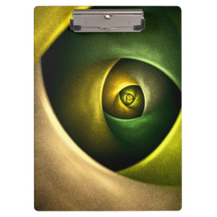 Green Swirl Floral Modernes Abstraktes Kunstmuster Klemmbrett