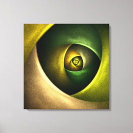 Green Swirl Floral Modernes Abstraktes Kunstmuster Leinwanddruck