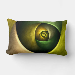 Green Swirl Floral Modernes Abstraktes Kunstmuster Lendenkissen