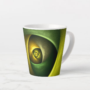 Green Swirl Floral Modernes Abstraktes Kunstmuster Milchtasse
