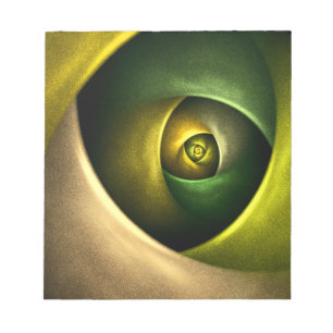Green Swirl Floral Modernes Abstraktes Kunstmuster Notizblock