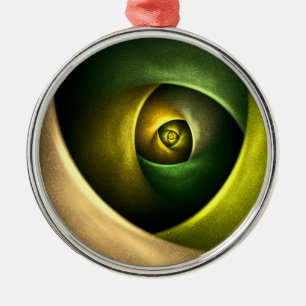 Green Swirl Floral Modernes Abstraktes Kunstmuster Ornament Aus Metall