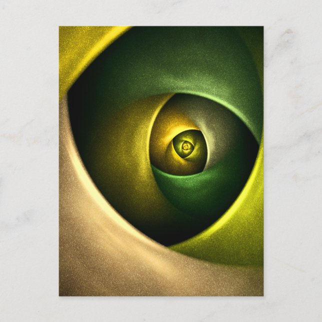 Green Swirl Floral Modernes Abstraktes Kunstmuster Postkarte (Vorderseite)