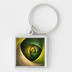Green Swirl Floral Modernes Abstraktes Kunstmuster Schlüsselanhänger