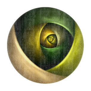 Green Swirl Floral Modernes Abstraktes Kunstmuster Schneidebrett