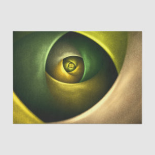 Green Swirl Floral Modernes Abstraktes Kunstmuster Seidenpapier