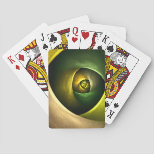 Green Swirl Floral Modernes Abstraktes Kunstmuster Spielkarten