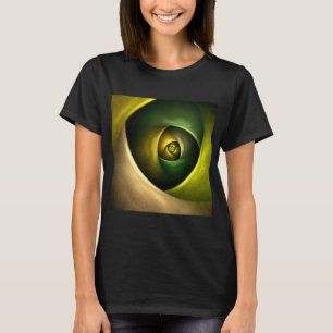 Green Swirl Floral Modernes Abstraktes Kunstmuster T-Shirt