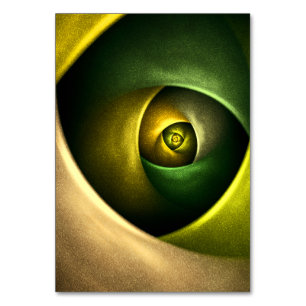 Green Swirl Floral Modernes Abstraktes Kunstmuster Tischnummer