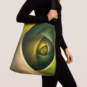 Green Swirl Floral Modernes Abstraktes Kunstmuster Tragetaschen Mit Langen Trägern