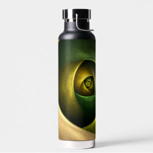 Green Swirl Floral Modernes Abstraktes Kunstmuster Trinkflasche