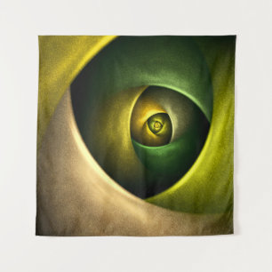 Green Swirl Floral Modernes Abstraktes Kunstmuster Wandteppich