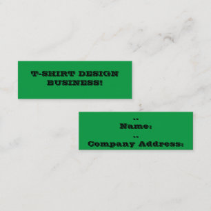 Green T - Shirt Design Business Mini Business Card Visitenkarte