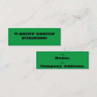 Green T - Shirt Design Business Mini Business Card Visitenkarte