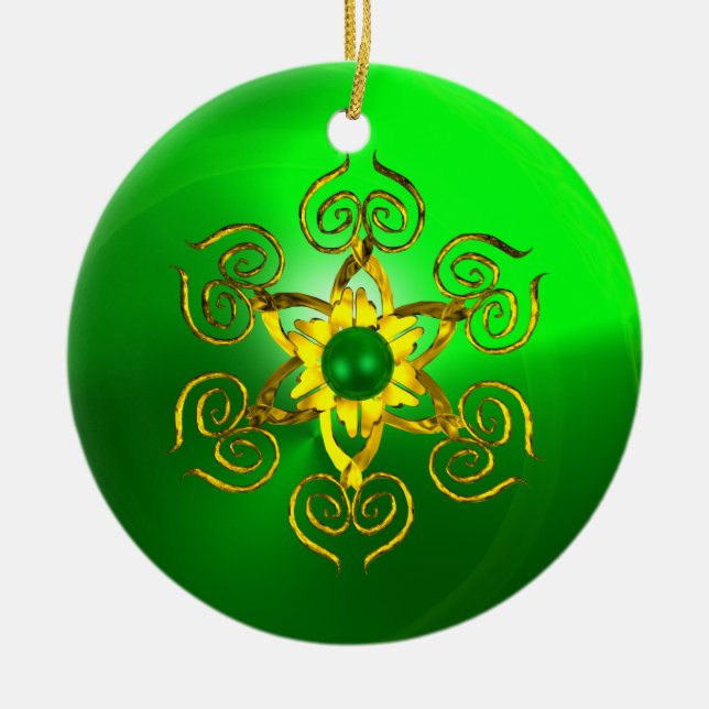 GREEN TALISMAN EMERALD KERAMIKORNAMENT (Vorne)