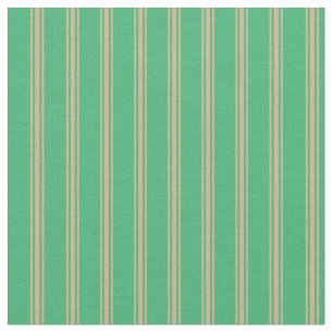 Green & Tan-farbenes Linienmuster Stoff