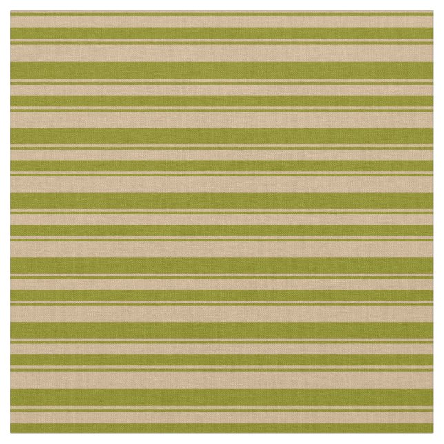 Green & Tan Streifen/Linienmuster Stoff (Nahaufnahme)
